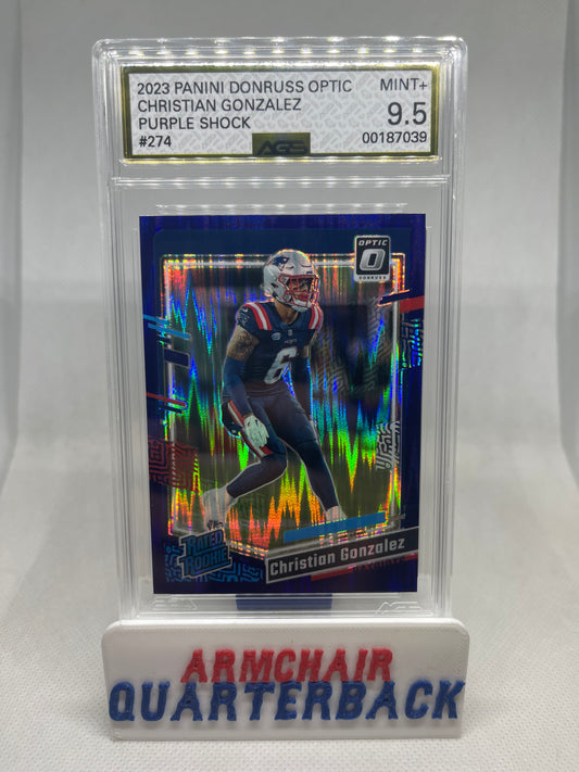 2023 Panini Donruss Optic Christian Gonzalez Purple Shock Graded 9.5 MINT