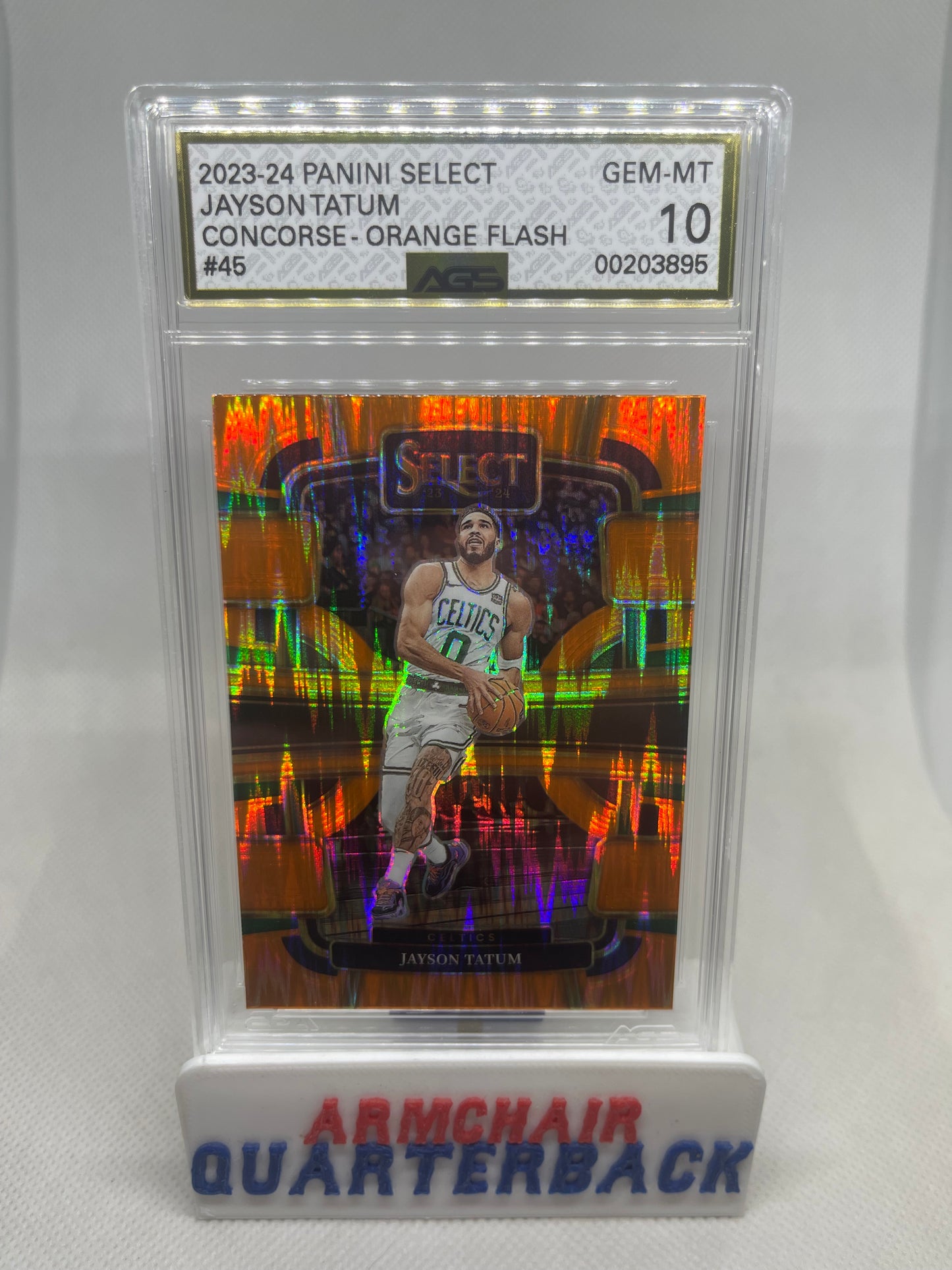 2023-24 PANINI SELECT JAYSON TATUM CONCOURSE - ORANGE FLASH AGS 10 📈🚀💥
