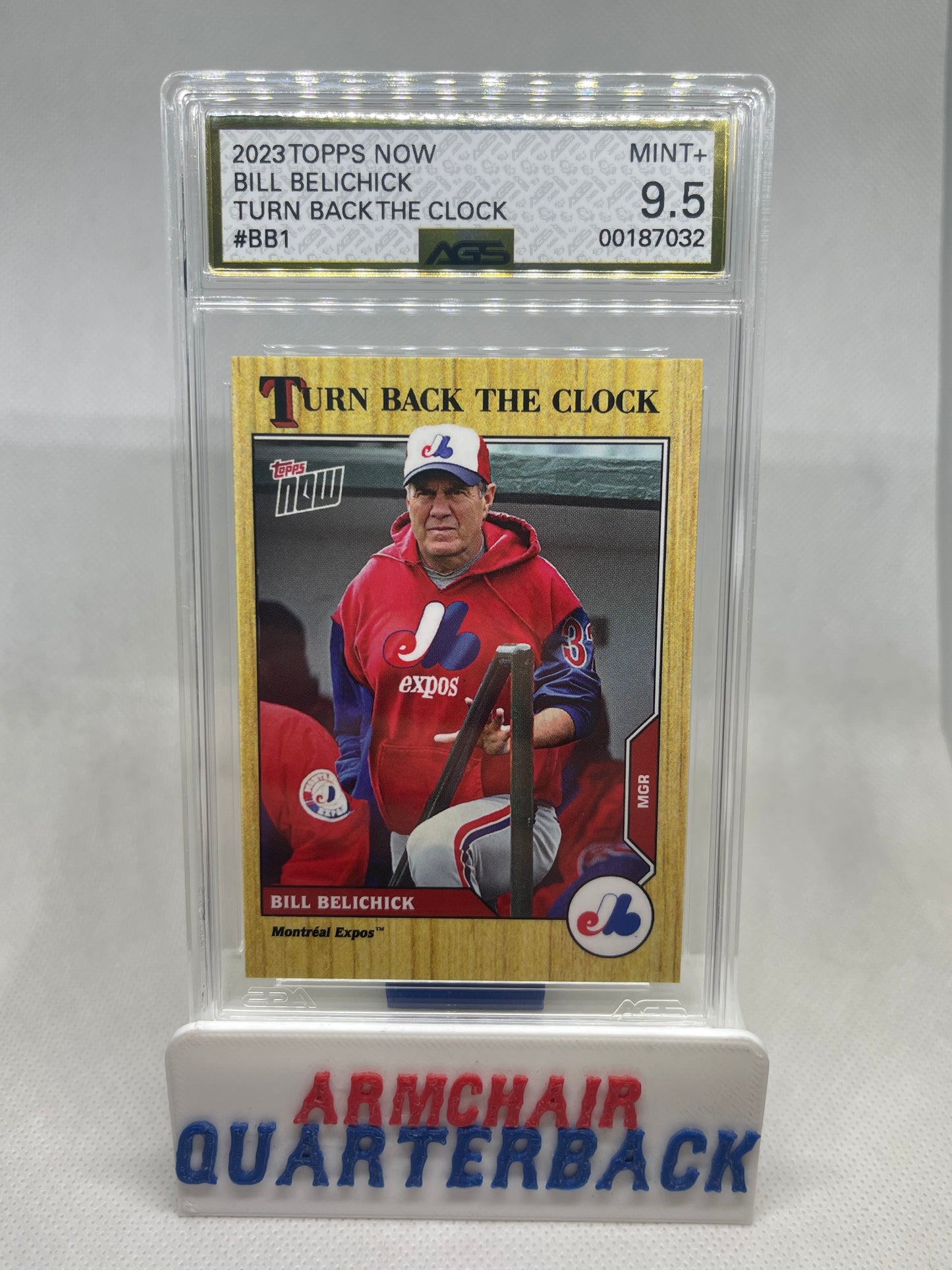2023 TOPPS NOW BILL BELICHICK TURN BACK THE CLOCK #BB1 AI Graded 9.5 AGS MINT