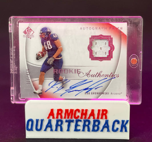 Rob Gronkowski 2010 SP Authentic #128 Rookie Autograph Patch  /499 Patriots RC