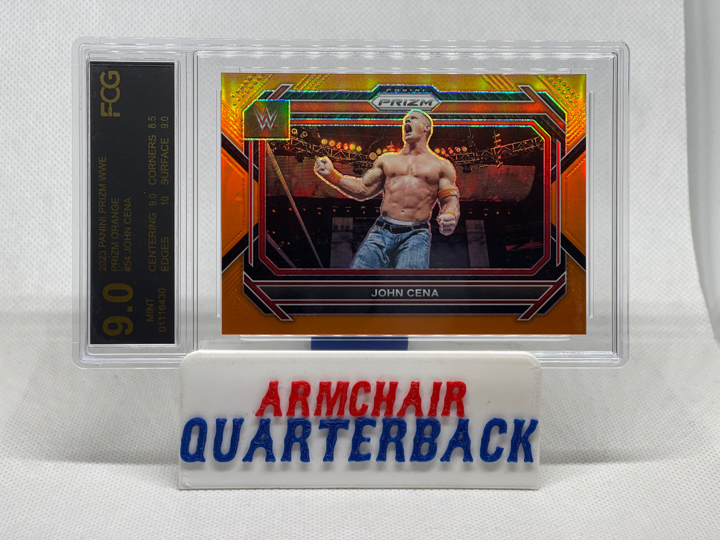 2023 PANINI PRIZM WWE PRIZM ORANGE #54 JOHN CENA MINT GRADED 9 GOAT