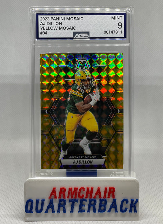 2023 PANINI MOSAIC AJ DILLON YELLOW  MOSAIC #84 Graded AGS 9