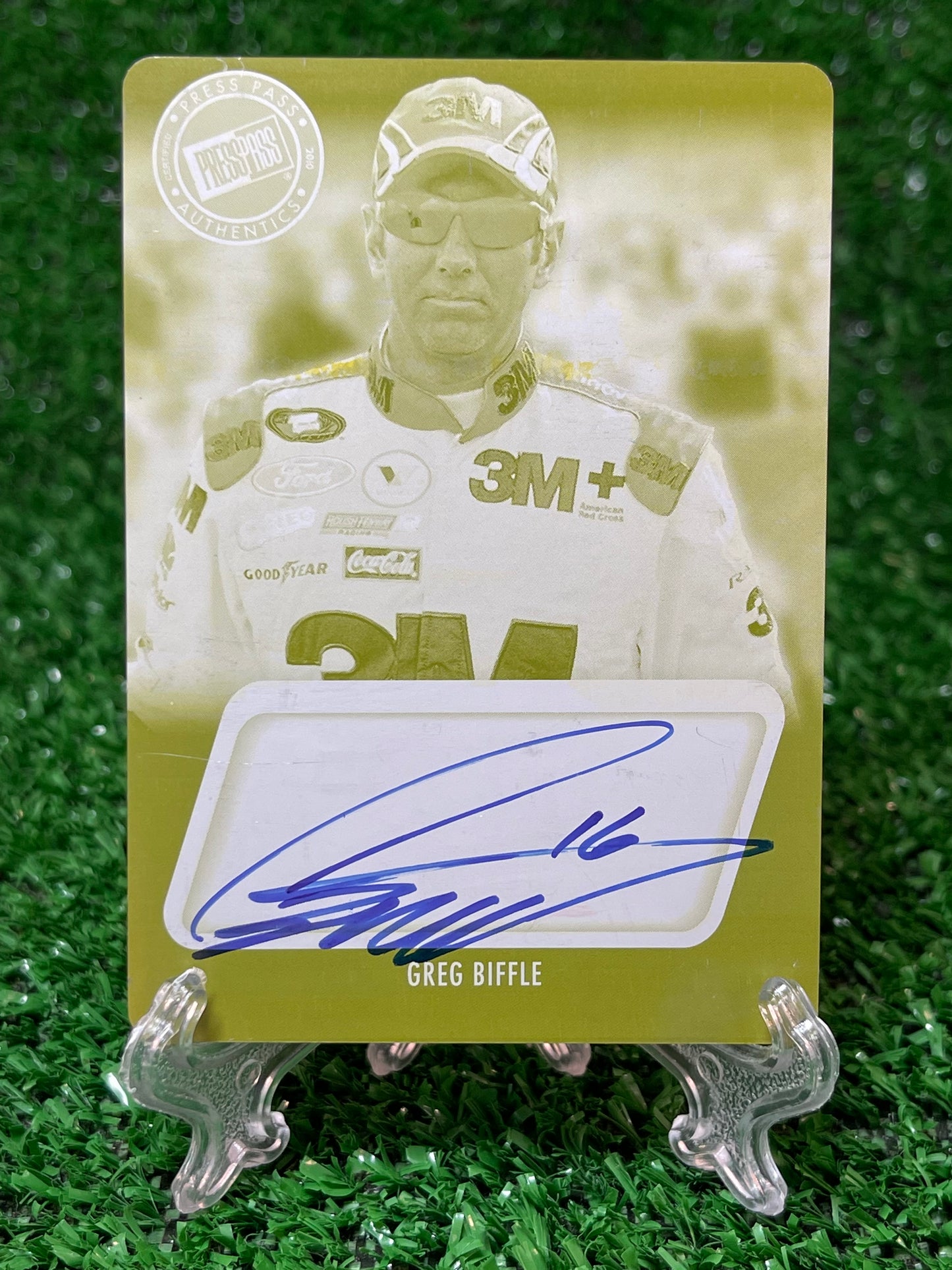 2010 Press Pass Greg Biffle Yellow Press Plate Auto 1/1