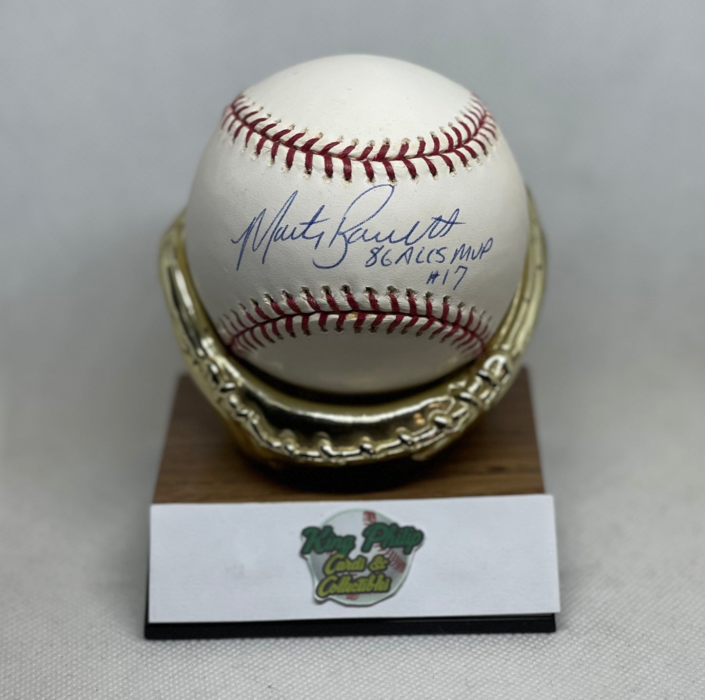 Marty Barrett Autographed baseball inscribed “86 ALCS MVP #17”
