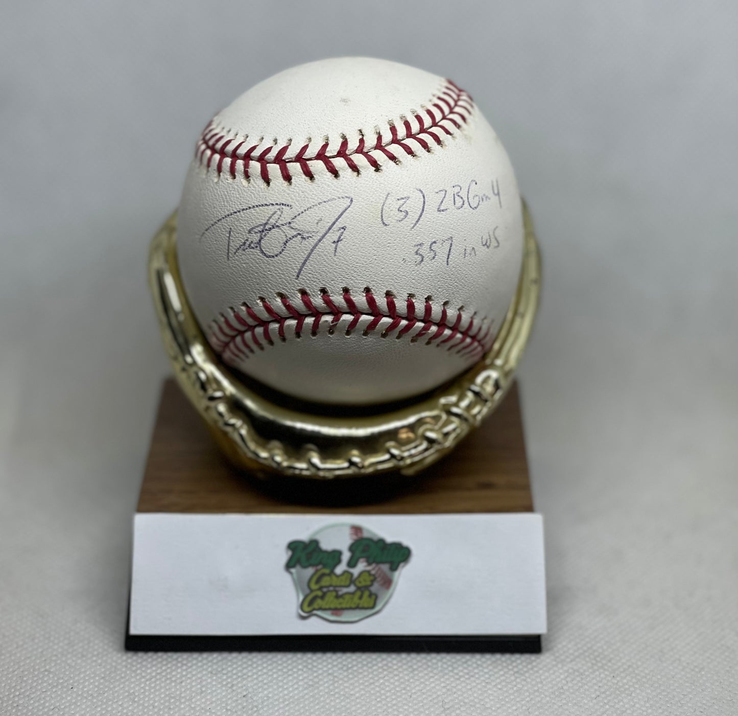 Trot Nixon Autographed baseball inscribed w 2004 World Series stats