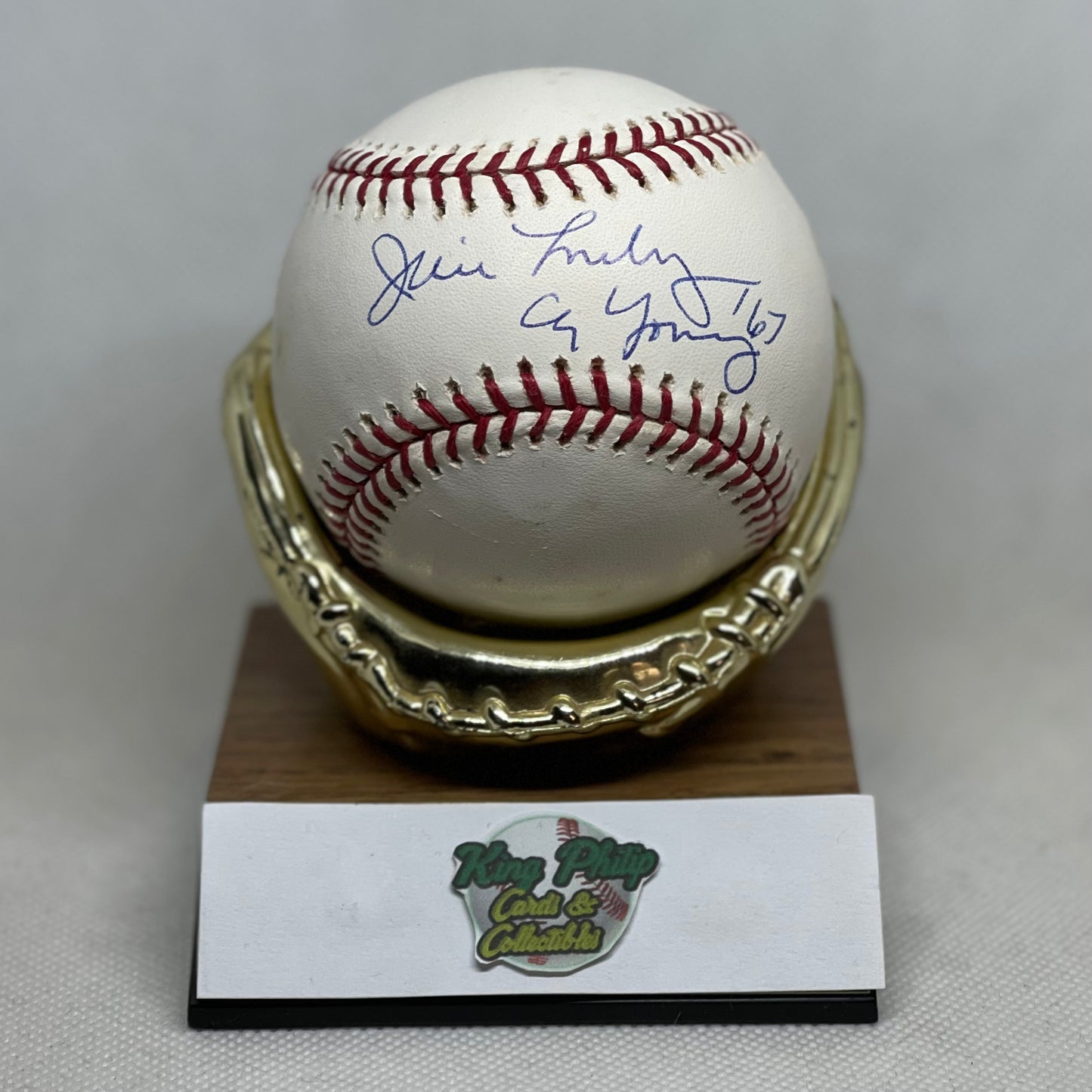 Jim Lonborg Autographed baseball inscribed “67 Cy Young”