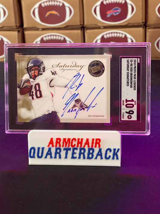 2010 Press Pass Legends Rob Gronkowski Saturday Signatures SGC 9 Auto 10 RARE