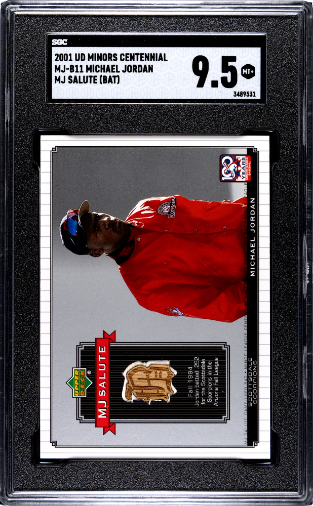 2001 UD Minors Centennial MJ-B11 Michael Jordan MJ Salute G-U Bat SGC 9.5