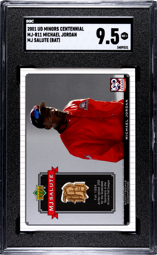 2001 UD Minors Centennial MJ-B11 Michael Jordan MJ Salute G-U Bat SGC 9.5