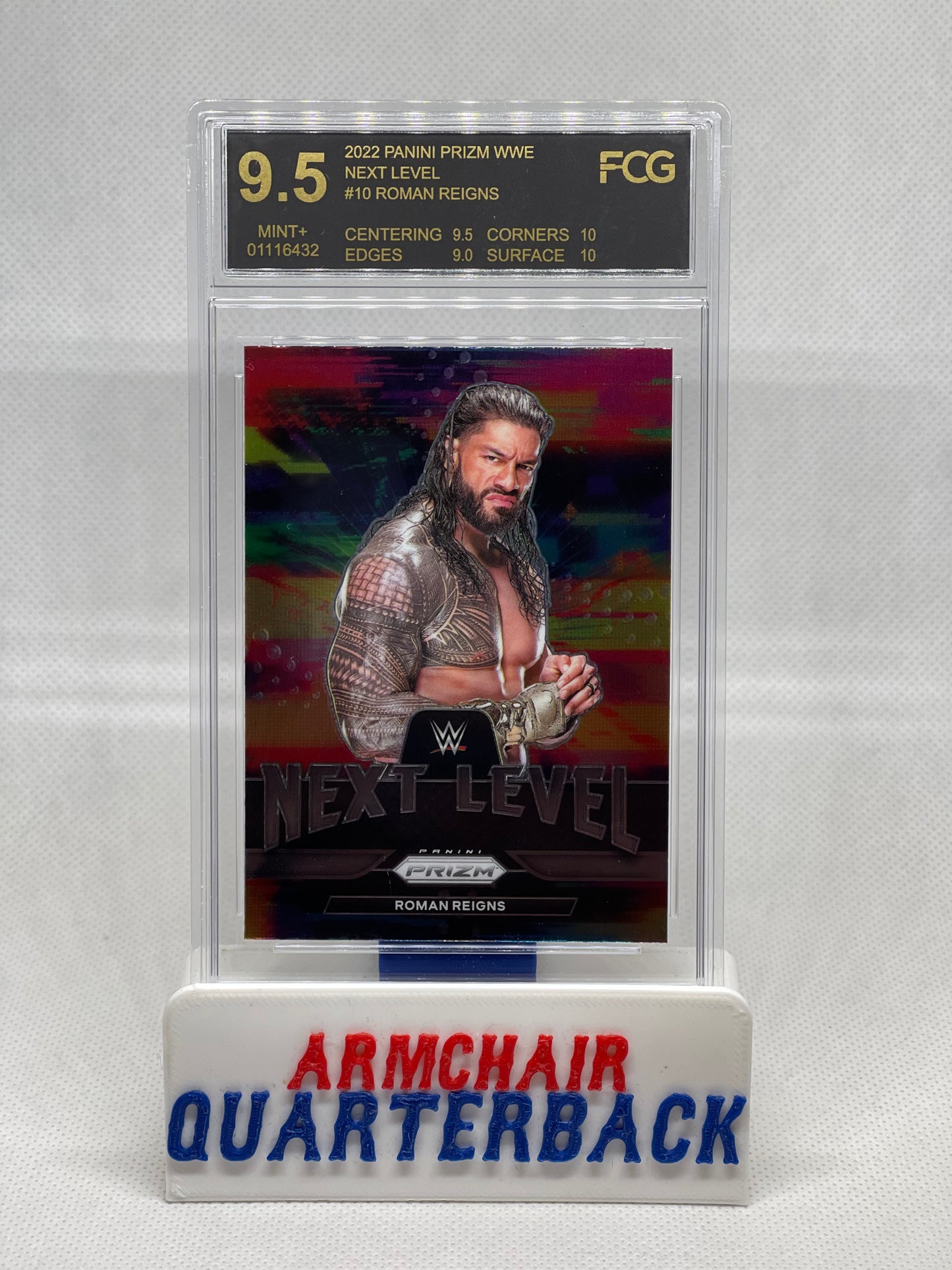 2022 PANINI PRIZM WWE NEXT LEVEL #10 ROMAN REIGNS MINT GRADED 9.5