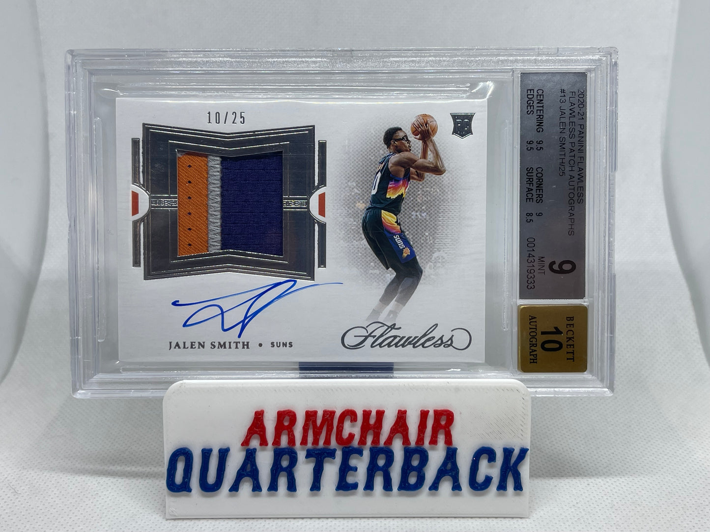 2020-21 Panini Flawless Jalen Smith Rookie 3 Color Patch/Auto #’d 10/25 jersey #