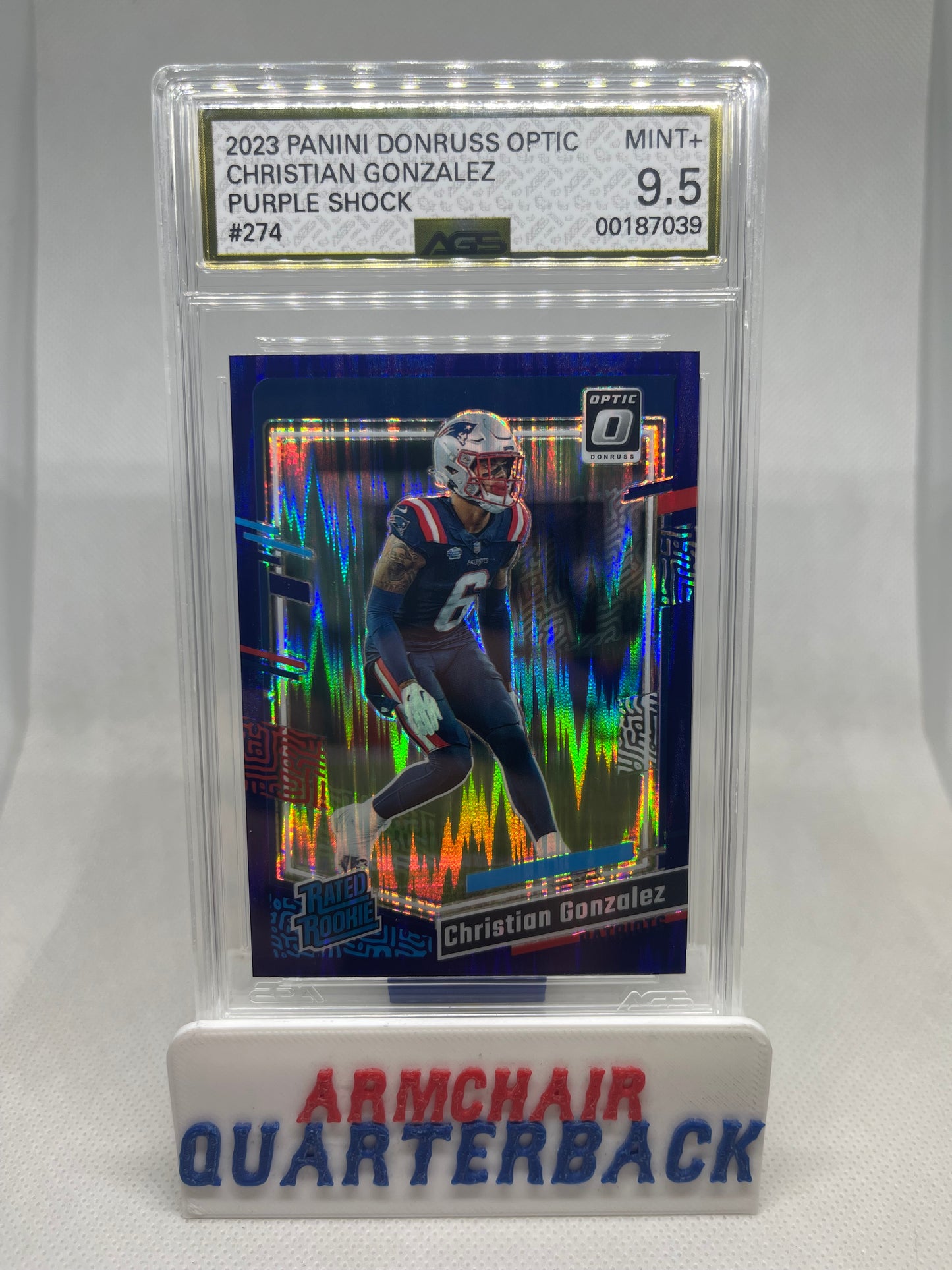 2023 Panini Donruss Optic Christian Gonzalez Purple Shock Graded 9.5 MINT
