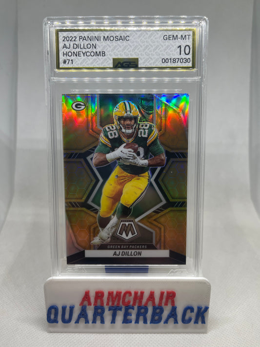 2022 PANINI MOSAIC AJ DILLON HONEYCOMB PRIZM GEM MINT Graded 10 POP 2 💎💥