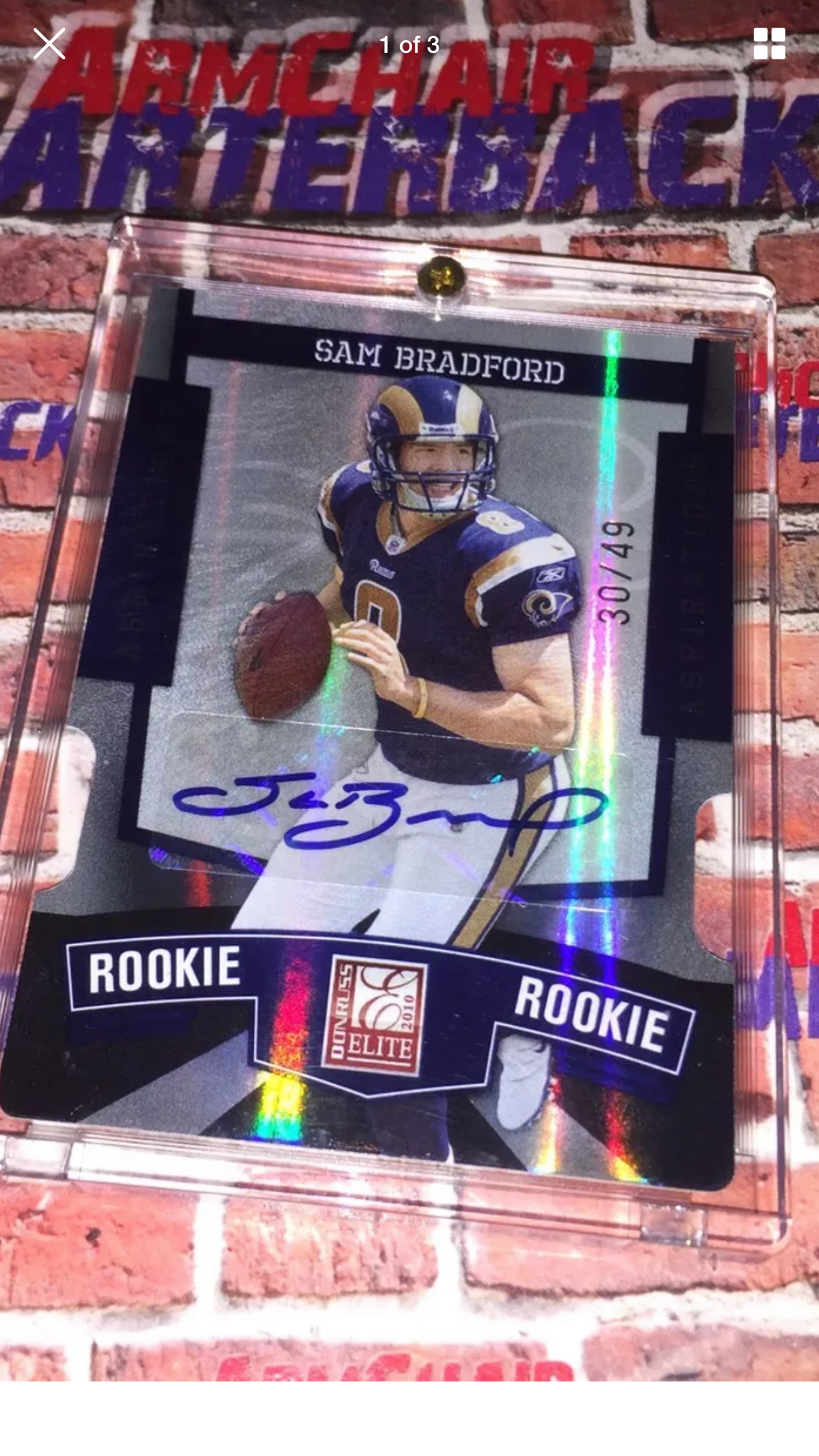 Sam Bradford 2010 Donruss Elite Aspirations Die Cut Auto #’d 30/49