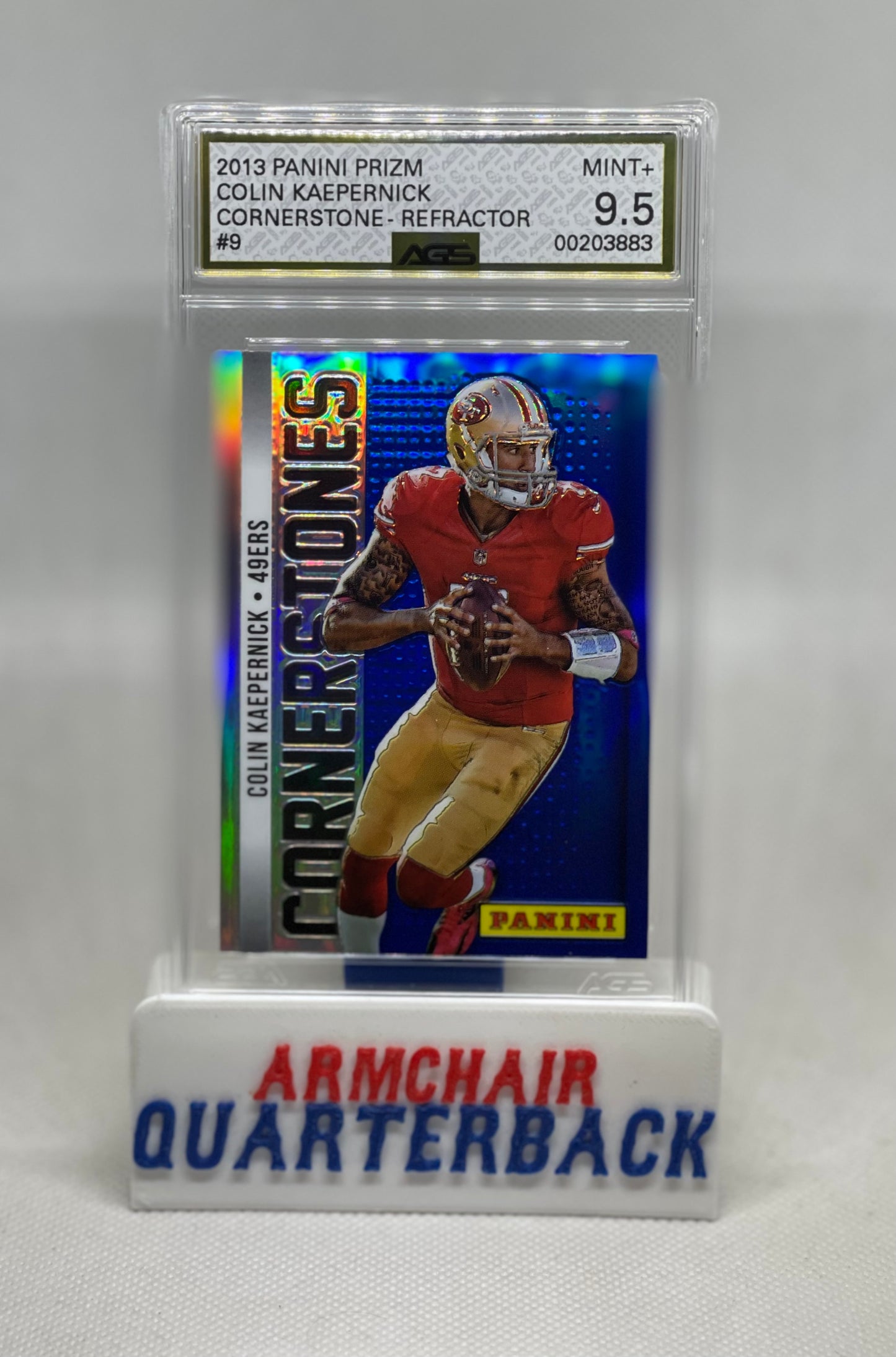 2013 PANINI PRIZM COLIN KAEPERNICK CORNERSTONE REFRACTOR #9 Graded 9.5 MINT