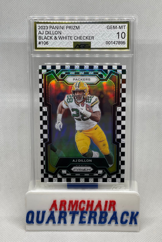 2023 PANINI PRIZM AJ DILLON CHECKERBOARD PRIZM GEM MINT Graded 10 POP 1 💎💥