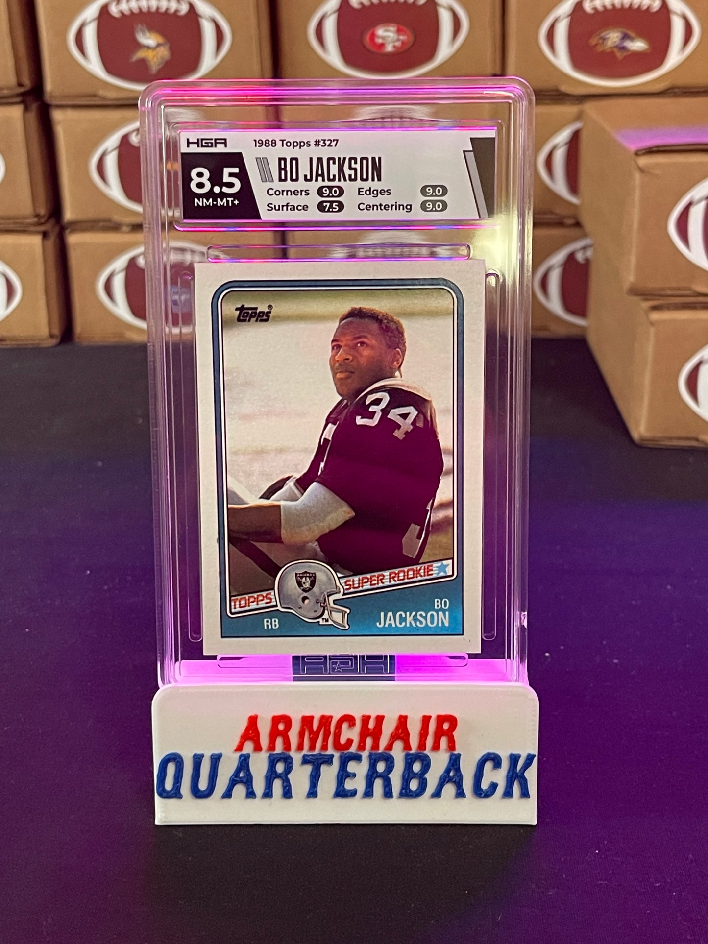 Bo Jackson 1988 Topps Football RC HGA 8.5 Oakland Raiders