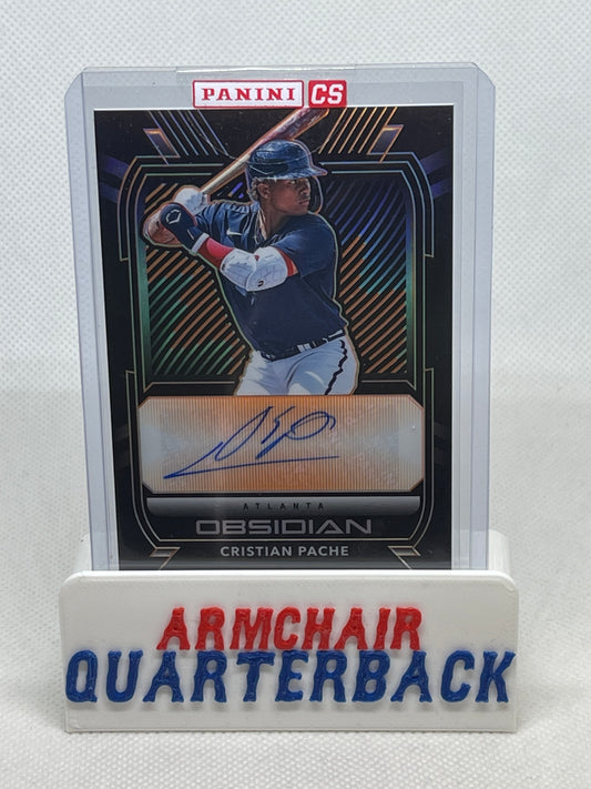 Cristian Pache 2021 Obsidian Autograph Orange Etch RC #’d 8/50