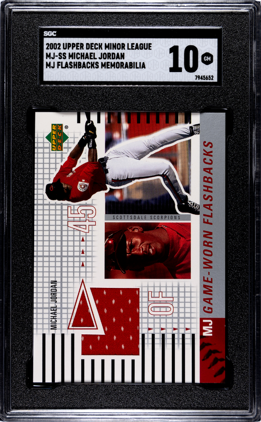 2002 UD Minor League Michael Jordan MJ Flashbacks Memorabilia MJ-SS SGC 10 POP 1