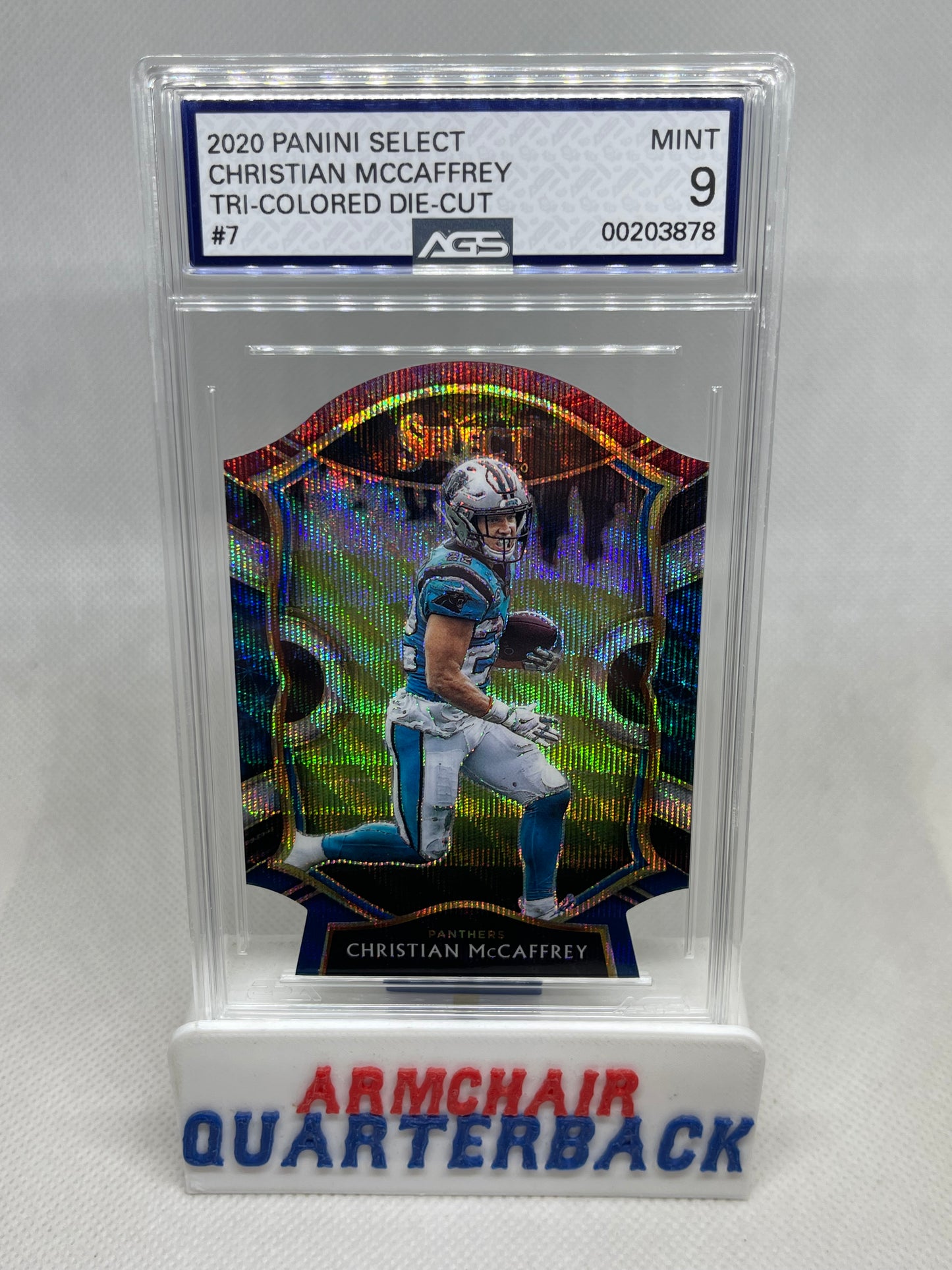 2020 PANINI SELECT CHRISTIAN MCCAFFREY TRI-COLORED DIE-CUT
#7