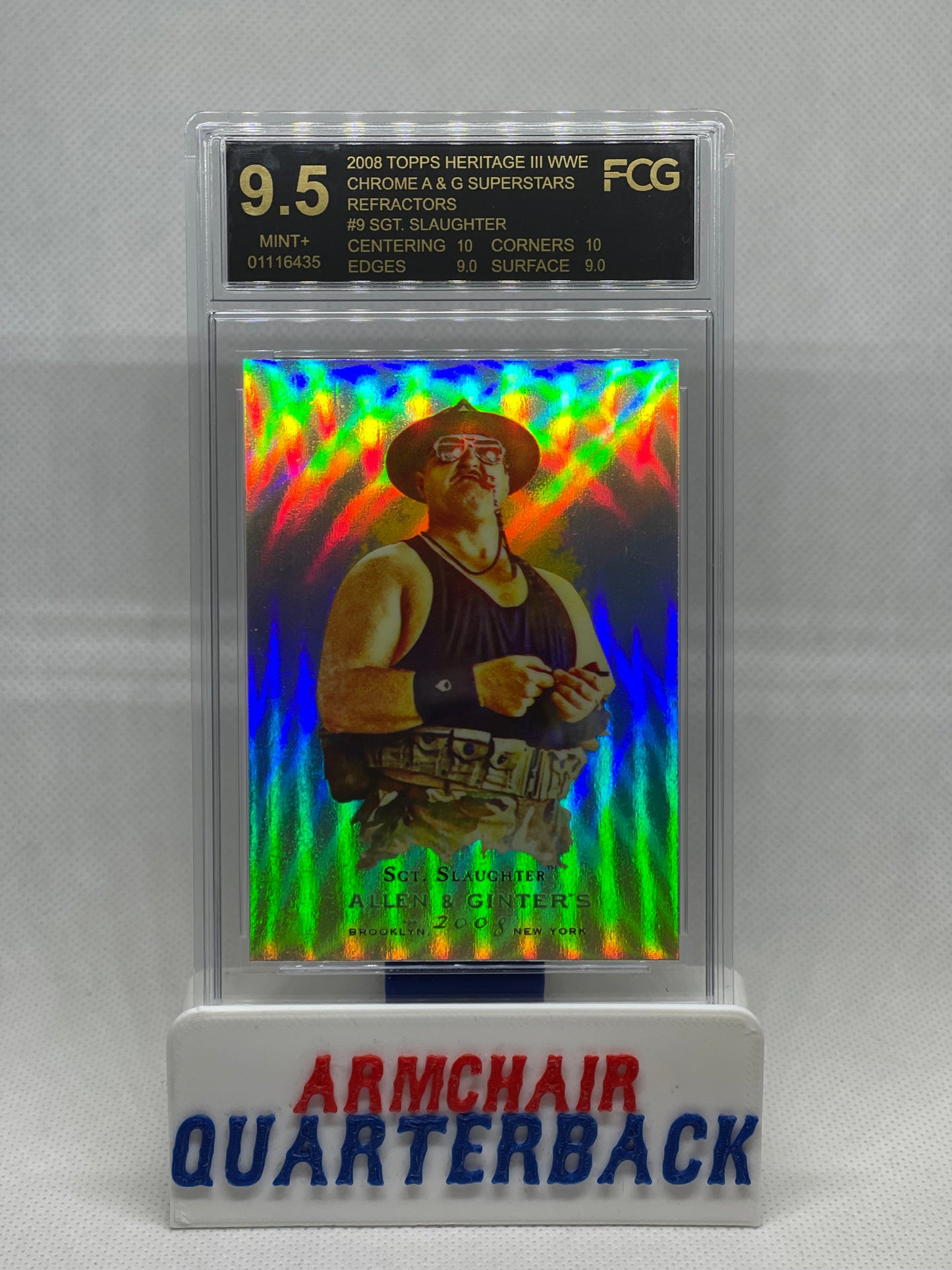 2008 TOPPS HERITAGE III WWE CHROME ALLEN GINTER REFRACTORS SGT SLAUGHTER 9.5