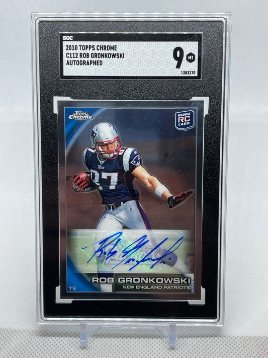 Rob Gronkowski 2010 Topps Chrome SGC 9 Auto Rookie Patriots Buccaneers RC