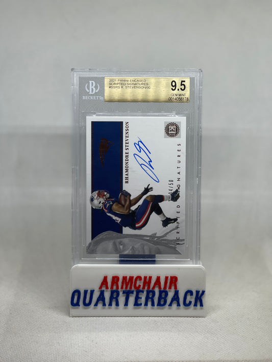 Rhamondre Stevenson 2021 PANINI ENCASED SCRIPTED SIGNATURES /50 BGS 9.5 / 10 Auto