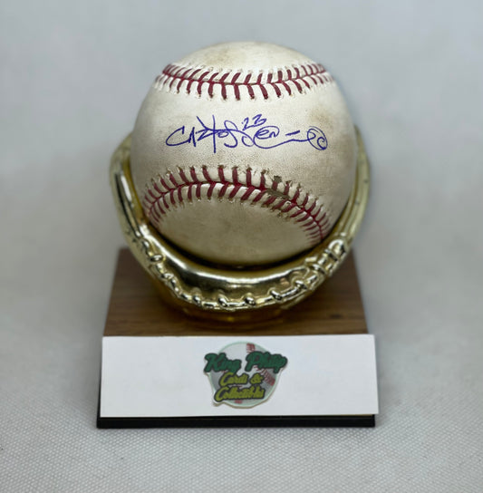 Carlos Pena Autographed Game-used baseball 09/07/10 Red Sox vs Rays