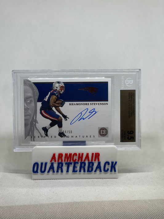 Rhamondre Stevenson 2021 PANINI ENCASED SCRIPTED SIGNATURES /50 BGS 9.5 / 10 Auto