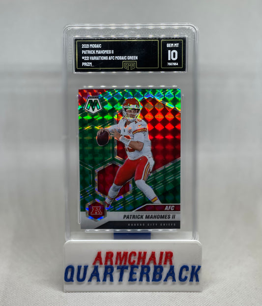 202I MOSAIC PATRICK MAHOMES II #22I VARIATIONS AFC MOSAIC GREEN PRIZM