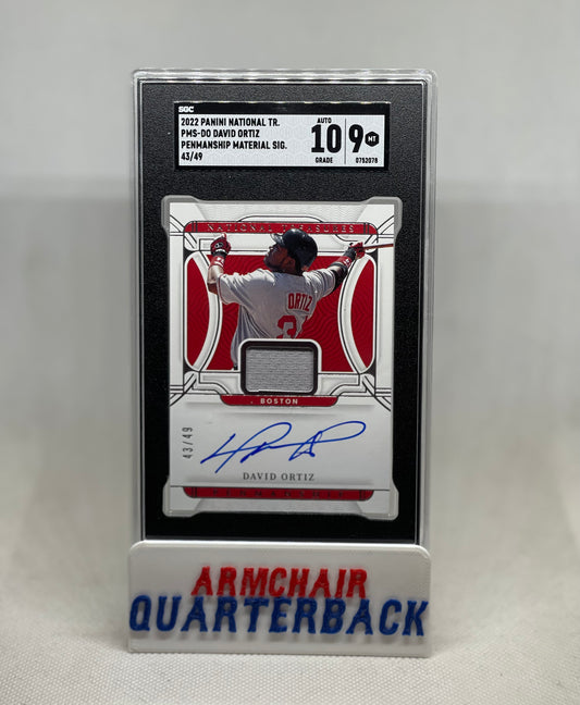 2022 PANINI NATIONAL TREASURES DAVID ORTIZ PENMANSHIP MATERIAL SIGNATURES 43/49