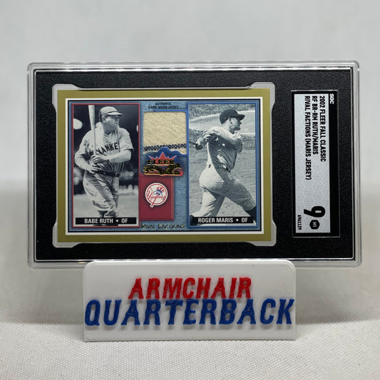 2002 FLEER FALL CLASSIC
RIVAL FACTIONS BABE RUTH ROGER MARIS (MARIS JERSEY)